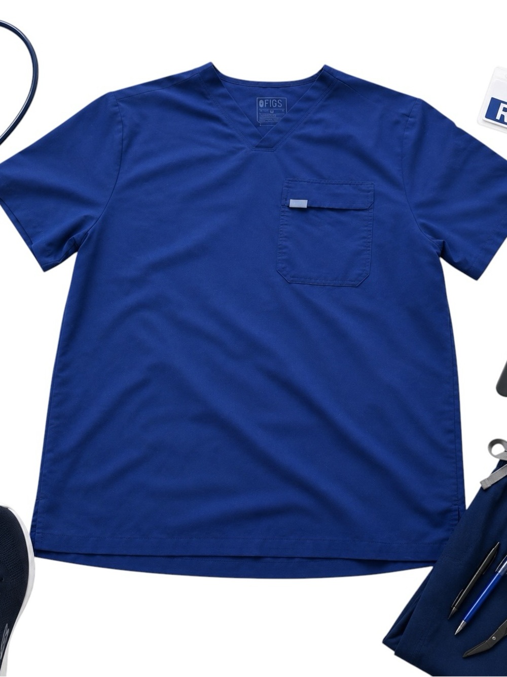 FIGS Mens Slim Leon Scrub Top Navy Blue XXL Technical Collection M22SW1020 GUC